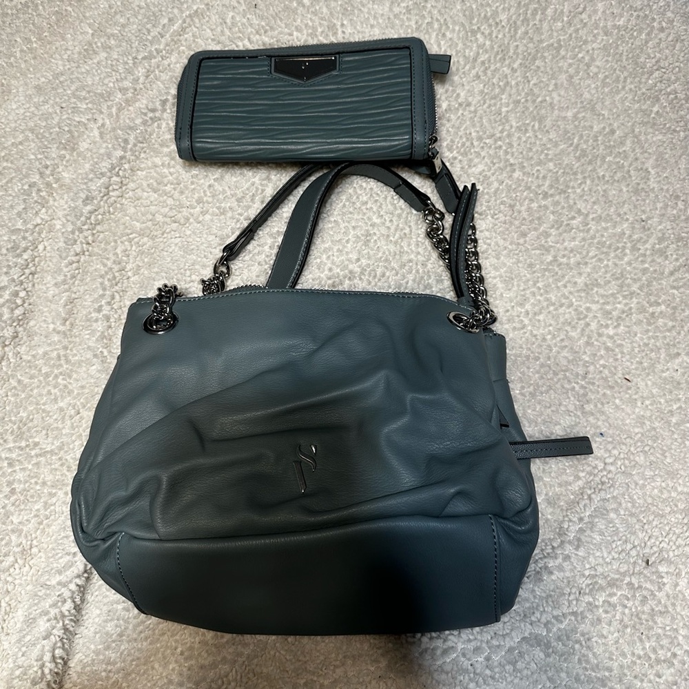 Vera Wang Satchel and Wallet Dark Teal